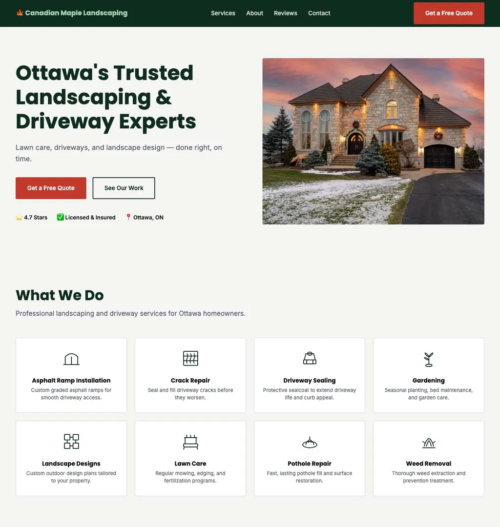 Example build — Canadian Maple Landscaping